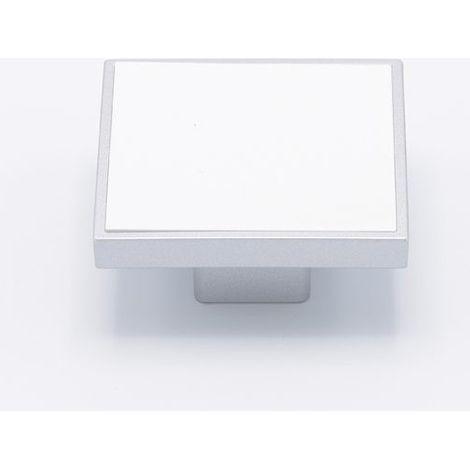 Pomolo Maniglia Cucina Quadra Bianca mm65x65 Plastica rigida made in Italy