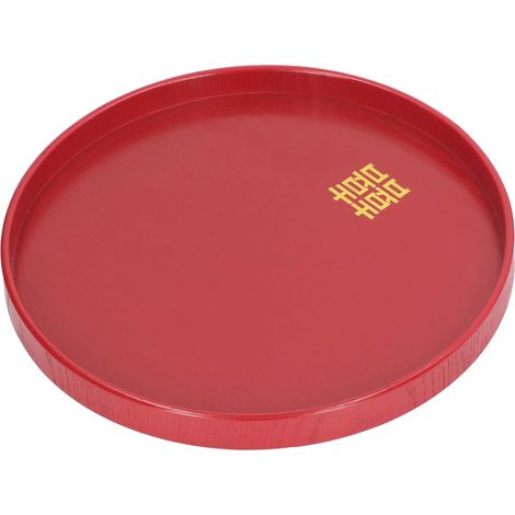 Plateau de service en bois rouge, plat décoratif rond pour snacks, fruits, salon, table basse, cuisine, plan de travail (1/5)