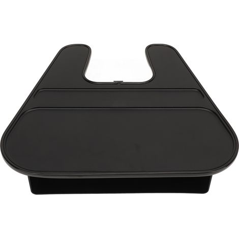 Plateau de volant multifonctionnel, organisateur de remplacement pour les espaces entre les sièges de voiture, compatible avec Tesla Model 3 Y, noir avec bordure noire. (1/5)