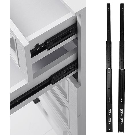 Lot de 10 paires de glissières de tiroir à 3 sections, extension, rail de guidage grande capacité de charge pour bureau à domicile, 45,7 cm (18 po). (1/5)