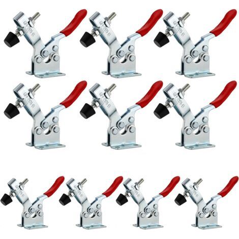 10Pcs GH-201B Pince à Bascule Horizontale, Sauterelle de Serrage, Serre Joint Desserrage Rapide Capacité Déblocage Rapide Tendeurs de Levier de Genoux pour machines, menuiserie 90KG 198lbs (1/5)