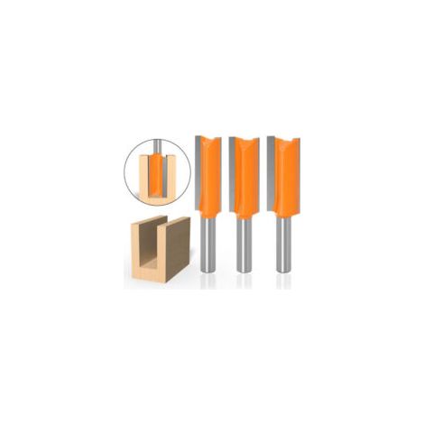 Set mit 3 8-mm-Fräsern mit gerader Spitze, Holzfräsern, verlängerten Fräsern, Hobelfräsern, Fräsern mit gerader Spitze - Crezuo