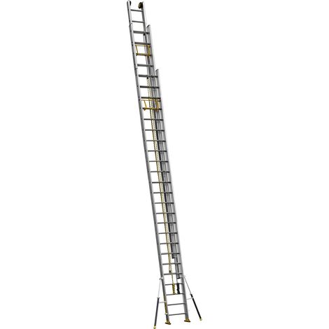 Centaure – Échelle coulissante 3 plans à corde – Hauteur 6m85 – Charge maximale 150kg – Montants en aluminium – Conforme norme EN 131 – Garantie 5 ans (1/5)