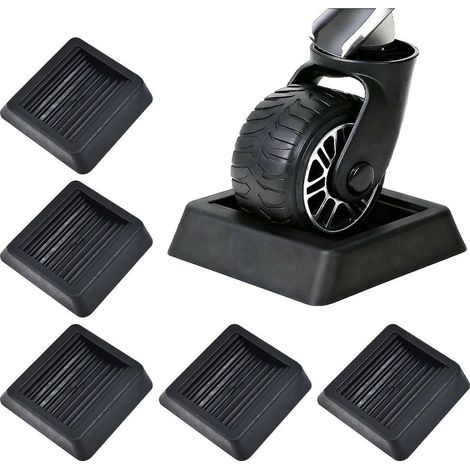 Patins Antidérapants pour roulettes de Meubles Lot de 5 Cups Carrés en TPE Fixe et Protège Tous Les Sols pour Chaise de Bureau, Canapé, Lit (1/5)