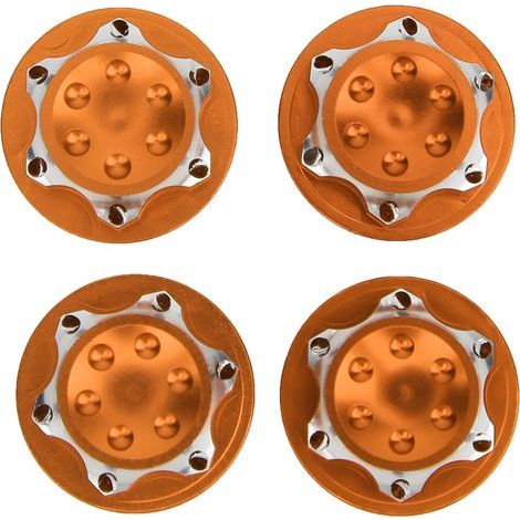 4 Pièces Écrous de Roue 17mm Alliage d'Aluminium Étanches pour Modèles RC 1/8 (Rouge) (1/5)