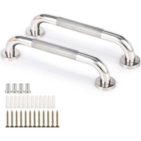 Lot De 2 Barres D'Appui Salle De Bain Acier Inoxydable 304 33cm Poignée Antidérapante Baignoire Toilettes Rampe Escalier-ARCAN (1/4)