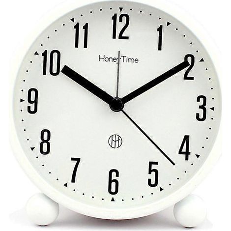 Réveil rond en métal, horloge de bureau, veilleuse silencieuse - Style 2 (1/5)