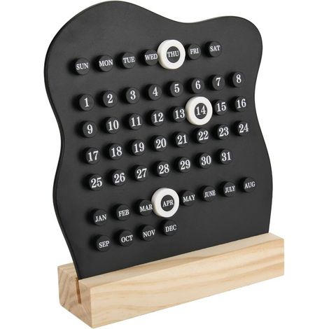 Calendrier de bureau vintage - support de calendrier en bois - calendrier perpétuel - calendrier Montessori - calendrier de planification des dates (1/5)