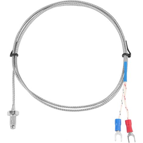 M6 Screw Fine Thread Type K Thermocouple Temperature Sensor Wire 0-400℃ (3 m)