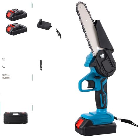 Sierra eléctrica recargable de 18 V, portátil y segura, incluye 2 baterías. (1/2)