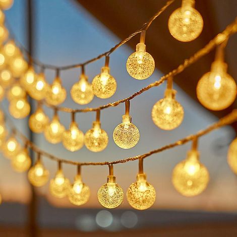 (blanc Chaud) Guirlande Lumineuse Exterieur Solaire,12m 100led Guirlande Solaire Extrieure Tanche Solaire Pour Jardin,arbres,mariage, Fte,nol (1/5)