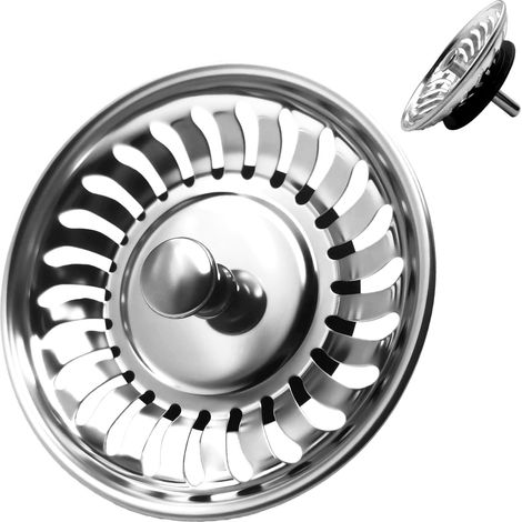 1 Pièces Ø 78 mm Bouchon Evier Cuisine, Crépine D'Évier Universelle, Bouchons de Crépine D'Évier en Acier Inoxydable, Dimensionné pour Les Éviers 78-80 mm, Accessoires pour Evier de Cuisine (1/5)