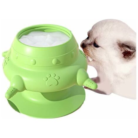 Mangeoire pour Chiots,Bol à Lait Bionique en Silicone pour Animaux De Compagnie avec 4 Sucettes Et Ventouse,Biberon Silicone pour Chiots,pour Chatons,Chiots, l'allaitement (Vert) (1/5)