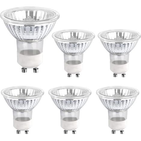 6 GU10 Halogenlampen – 35W – 425 lm – Warmlicht 2800K – Haus- und Geschäftsbetrieb (1/5)