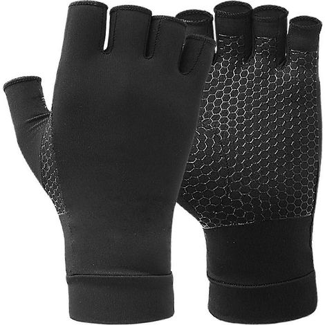 (L)1 Paar weiche, atmungsaktive und hochelastische, rutschfeste Halbfingerhandschuhe für Damen und Herren, ideal für Fitness, Radfahren und Motorradfahren. (1/5)