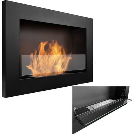 Cheminée bioéthanol murale SLIM 65 cm avec vitre ouvrante (1/5)
