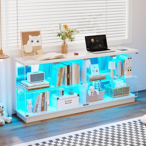 Glasvitrine mit RGB LED, USB & Steckdose, Bewegungssensor (1/5)