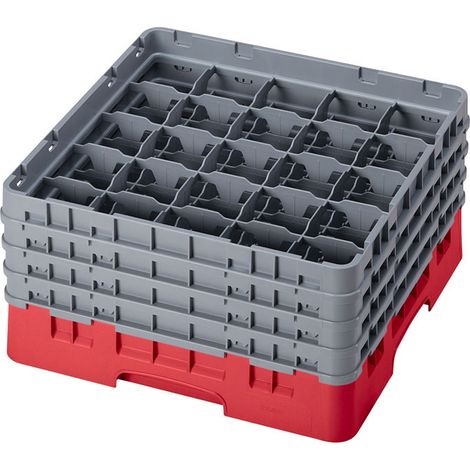 Casiers de lavage - Haut max 21.5 cm - 50 x 50 x 26.7 cm - Rouge Rosé - Lot de 2 - Cambro