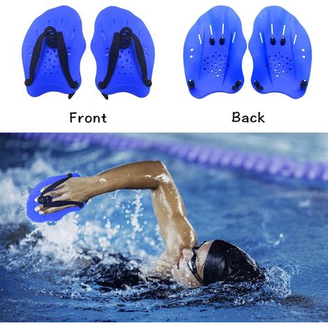 Plaquettes de natation à main, plaquettes d'entraînement avec sangles réglables, plaquettes ergonomiques pour femmes, hommes et enfants (1/5)