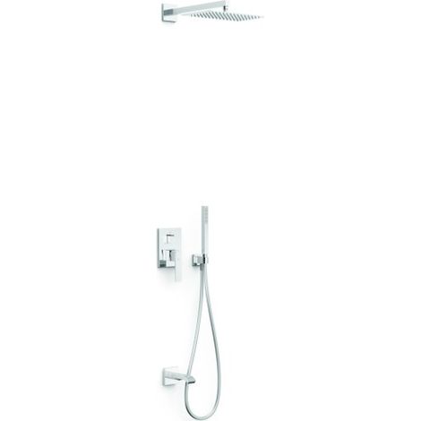Kit mitigeur encastré 3 voies Rapid‑box pour douche Slim Chrome - TRES 20237303