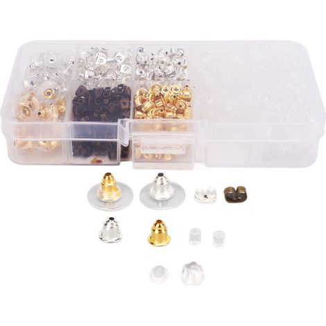 Earring Backs 10 Styles Durable Metal Silicone Lightweight Safe Reliable Silicone Earring Backs for Earrings Jewelry (1/5)