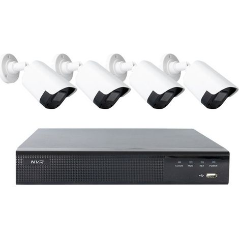 Kit de vidéosurveillance - PNI - PNI-POE22-S - 4 caméras bullet 4MP - NVR 4 canaux PoE - 4x20m