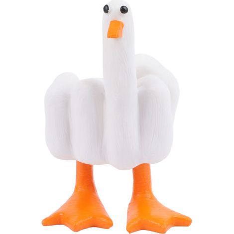 Décoration Canard Doigt d'Honneur - Figurine Canard Rigolo en Résine - Ornement Décoratif - Sculpture - Statue pour la Maison, le Bureau ou un Cadeau de Pendaison de Crémaillère (1/5)