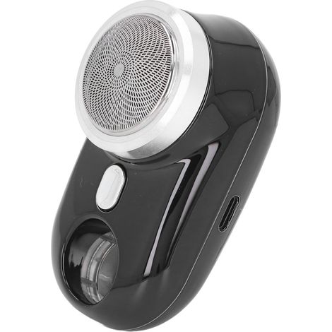 Mini tondeuse à barbe électrique pour hommes, rechargeable par USB, portable et de poche, idéale pour le visage, la moustache et la barbe de trois jours. Couleur : noir. (1/5)