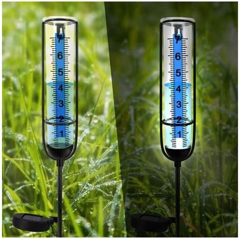 21.3cm Pluviometre Exterieur Jardin, Pluviomètres en Verre avec Piquet en Métal, Pluviomètre De Jardin, Pluviomètre Amovible, Pluviomètre Exterieur pour Jardiniers, Cour, Pelouse (1/4)