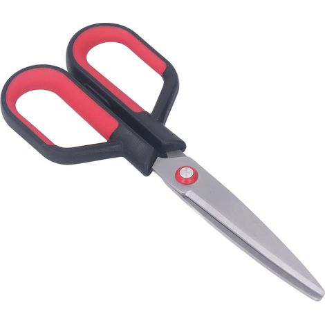 Cutter acier inoxydable rétractable avec ciseaux transportables FZ21210 rouge noir 175mm pour bureau école maison carton DIY (1/5)