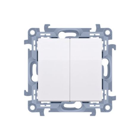 Interruptor doble para escaleras sin pictograma (módulo) 10AX, 250V, terminales de tornillo
