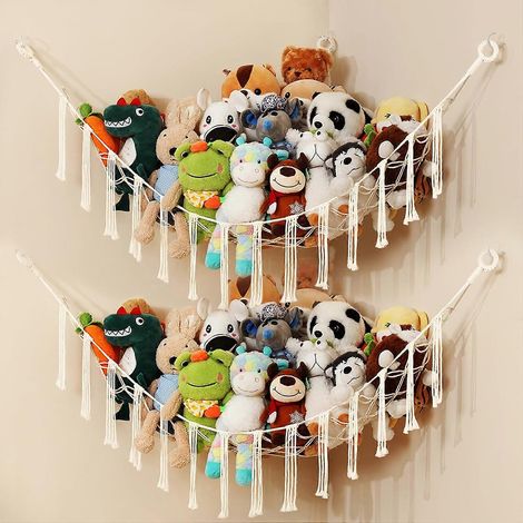 Filiyano-Lot de 2 hamacs pour ours en peluche, hamac d'angle pour animaux en peluche, rangement suspendu pour peluches et ours en peluche dans la (1/5)