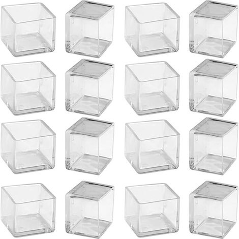 VURAHOME - Embout de Chaise en Silicone Capuchon de Chaise Antidérapant Couvre-Pied Anti-Rayure Protection de Pied de Meuble Carré de 25 mm (Transparent)