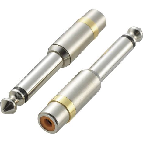 Adaptateur SpeaKa Professional SP-6672048 [1x Jack mâle 6.35 mm - 1x Cinch-RCA femelle] 0 m argent (1/2)