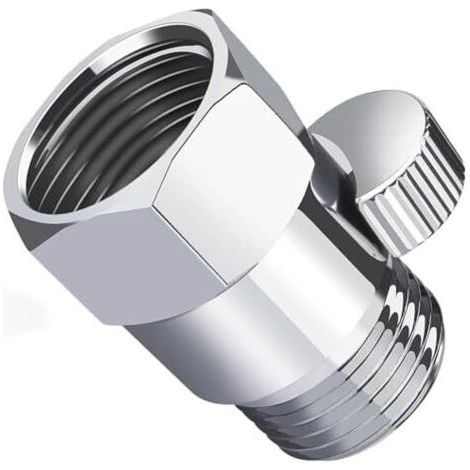 Valvola regolatrice di flusso per doccia in acciaio inox - compatibile con soffioni, tubi flessibili, ecc. - 1 pezzo, argento (1/4)