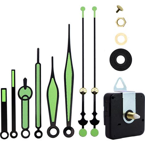 Kit de Mécanisme d'horloge à Quartz Murale Axe long et Court Mouvement Silencieux avec Paires 3 Pièces (1/3)