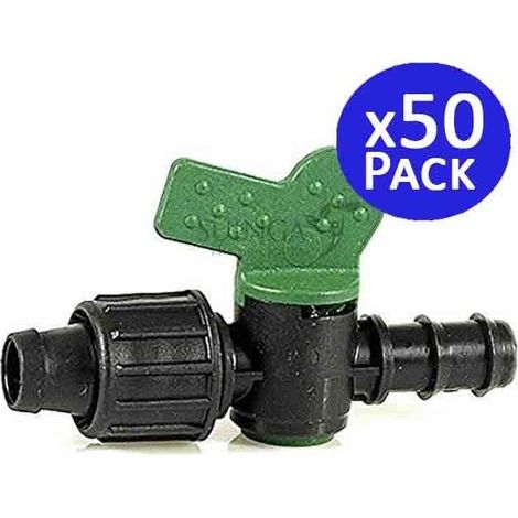 Lot de 50 Vanne cannelée 16mm pour gaine agricole 16mm pour système d'arrosage
