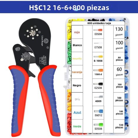 (800 pièces) Petit kit de fixation électrique de pinces de précision pour bornes tubulaires 0,08-16 mm² 30-5 AWG. (1/5)