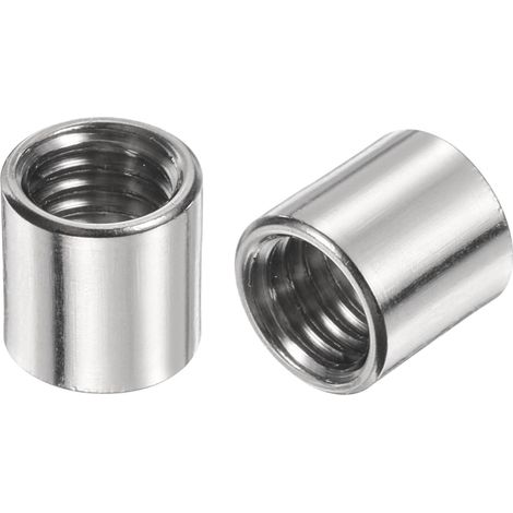 12pcs Manchon Fileté Rond M8 en Acier Inoxydable 304, Écrous Ronds d'Accouplement Connecteurs et Mécaniques Longueur 10mm, Manchon Tige Barre Écrou à Tige pour Support, M8x10x10mm (1/5)