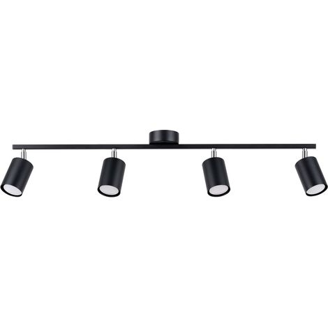 Lámparas de techo Lemmi negro acero 4xGU10  100cm Sollux (1/2)