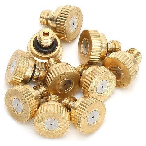 10 Stück Messing-Sprühdüsen, 0,5 mm Niederdruck-Sprühkopf für Außenarmaturen, Sprühdüse (1/5)