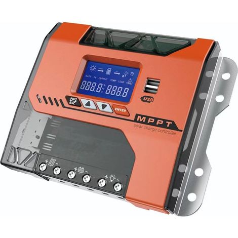 Régulateur de charge solaire MPPT 40 A 12 V 24 V 36 V 48 V - Chargeur de panneau solaire - Entrée PV maximale 150 V CC - Fonctionne avec les batteries AGM, gel, gonflables et au lithium (1/5)