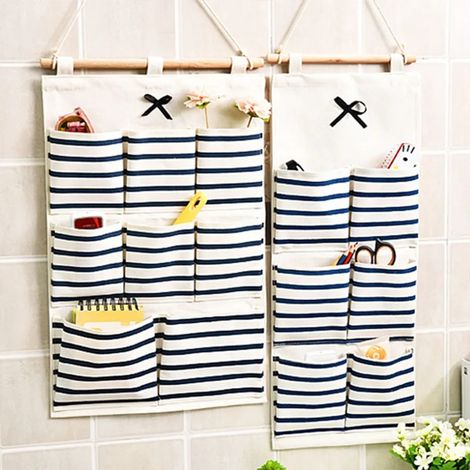 Filiyano-2 sacs de rangement suspendus, sacs à poches, sacs muraux pour petits objets sur le lit, rangement dans la penderie, sacs de rangement pour (1/5)
