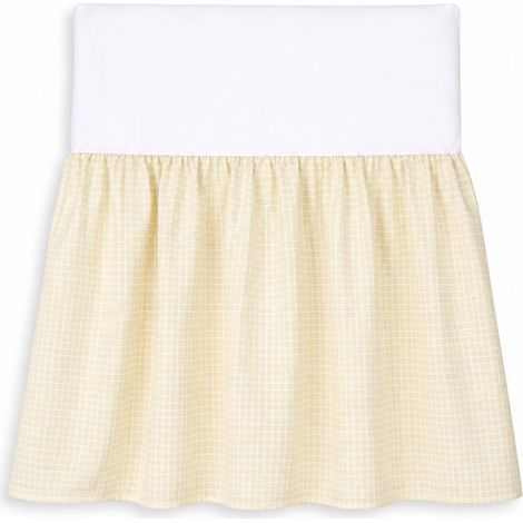 Cantonnière de lit bébé 120x60cm - crème à carreaux (1/2)