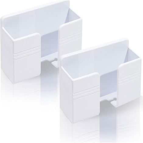 Lot de 2 supports muraux pour téléphone portable avec adhésif 3M, chargeur et télécommande, idéal pour une utilisation dans le lit et le salon (blanc) (1/5)