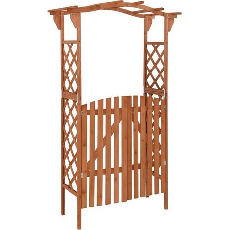 Une pergola avec une porte, 116x40x204 cm, en bois de cèdre massif. (1/5)