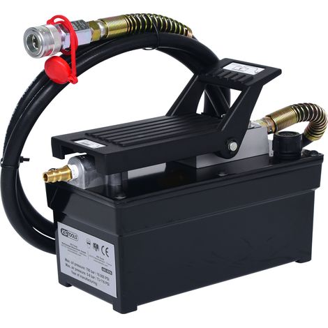 Kstools – Pompe hydraulique pneumatique – Pression de service 700 bar – Flexible hydraulique 2200 mm – Raccord rapide CEJN – Piston M22 (1/5)