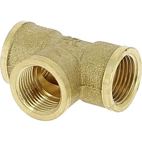 Anquier – Té laiton égal femelle 3/8 – Raccord à visser – Taraudage 3/8" (12x17) – Pour installations plomberie