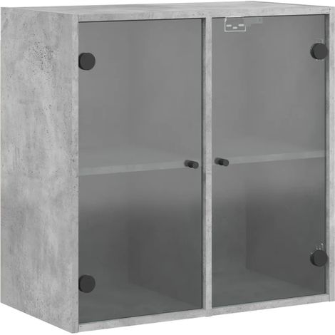 Armoire murale design polyvalente rangement 68 x 37 x 68 cm en bois gris béton (1/5)