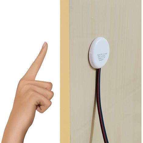 Interrupteur tactile variateur à LED 12 V, DC 3,7-24 V 3 A Pour barre lumineuse LED, Pénètre le bois, le verre, etc. Montage caché Pas de trous nécessaires (blanc) (1/5)